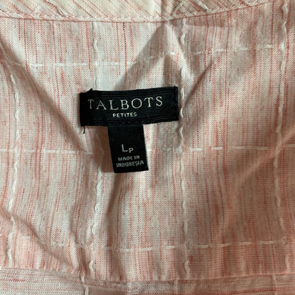 Talbots Petites Long Sleeve Pink Button-Up Blouse Women Size LP - Picture 6 of 6